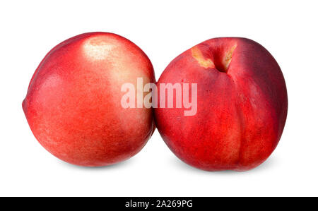 Nectarine isolated on white with clipping path Stock Photo