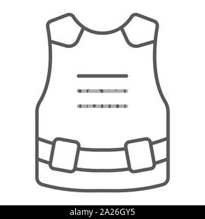 Body Armor Line Icon Army And Military Bulletproof Vest Sign Vector Graphics A Linear Pattern On A White Background Stock Vector Image Art Alamy