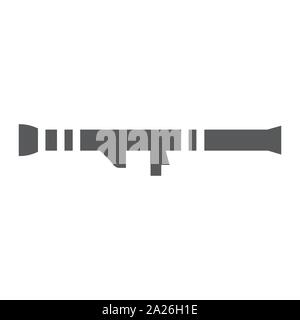 Rocket launcher glyph icon, army and military, weapon sign, vector graphics, a solid pattern on a white background. Stock Vector