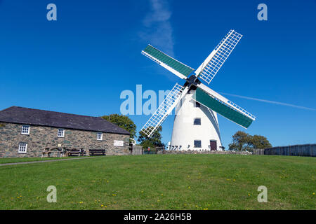Llanddeusant,  Anglesey, Wales, UK.  The Melin Llynnon, a fully restored  and working 18th century wind mill.  It was originally built between 1775 -1 Stock Photo