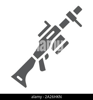 Grenade launcher glyph icon, weapon and rocket, bazooka sign, vector graphics, a solid pattern on a white background. Stock Vector
