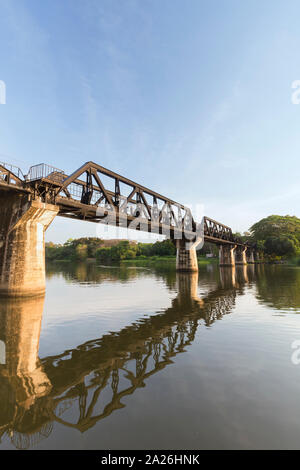 Bridge on the river Kwai, Kanchanaburi, Thailand Stock Photo