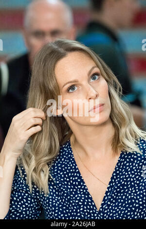 Kate McCann reporter for Sky News at the Labour Party 2019 annual ...