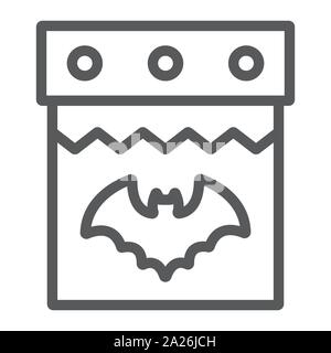Halloween calendar line icon, date and holiday, 31st october sign, vector graphics, a linear pattern on a white background. Stock Vector