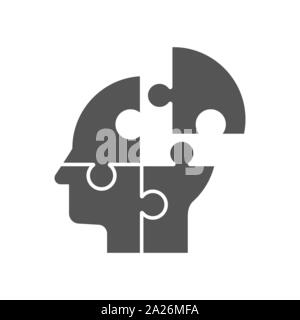 Puzzle shaped head, business concept vector design. EPS 10 Stock Vector
