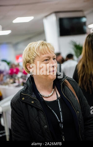 Angela Eagle Labour Party MP being interviewed at the Labour Party Annual Conference 2019, Brighton, UK Stock Photo