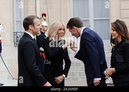 Paris, France. 30th Sep, 2019.Emmanuel Macron receives foreign heads of state and government to pay tribute to President Jacques Chirac. Stock Photo