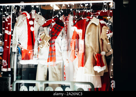 Window of the Gucci Fashion Boutique Decorated for the Christmas Holidays.  Editorial Photography - Image of fabric, dummy: 134466957