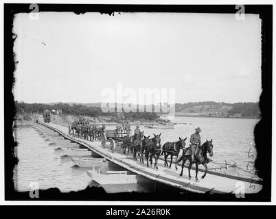 Pontoon bridge built by US Army Engineering unit at Washington Barracks, Washington, D.C. Stock Photo