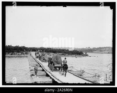 Pontoon bridge built by US Army Engineering unit at Washington Barracks, Washington, D.C. Stock Photo