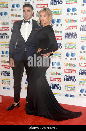 Photo Must Be Credited ©Alpha Press 078237 30/09/2019 Tommy Fury and Molly Mae Hague Animal Hero Awards 2019 At The Grosvenor House Hotel In London Stock Photo