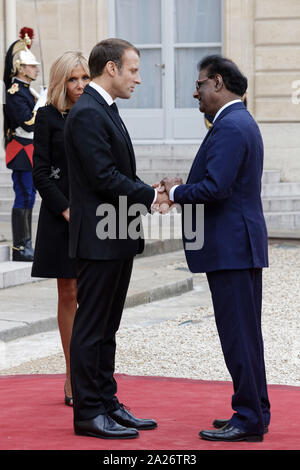 Paris, France. 30th Sep, 2019.Emmanuel Macron receives foreign heads of state and government to pay tribute to President Jacques Chirac. Stock Photo