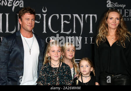 September 30, 2019, Hollywood, CA, USA: 30 September 2019 - Hollywood, California - Luke Hemsworth, Samantha Hemsworth. World Premiere Of Disney's â€œMaleficent: Mistress Of Evil'' held at El Capitan theatre. Photo Credit: FSadou/AdMedia (Credit Image: © F Sadou/AdMedia via ZUMA Wire) Stock Photo