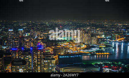 Japan Yokohama city night landscape Stock Photo