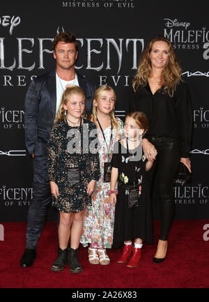 September 30, 2019, Hollywood, CA, USA: 30 September 2019 - Hollywood, California - Luke Hemsworth, Samantha Hemsworth. World Premiere Of Disney's â€œMaleficent: Mistress Of Evil'' held at El Capitan theatre. Photo Credit: FSadou/AdMedia (Credit Image: © F Sadou/AdMedia via ZUMA Wire) Stock Photo