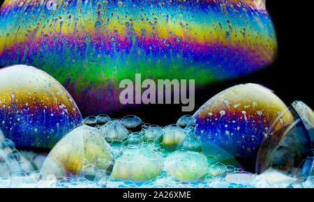 Fantasy bubble waterfall - beautiful, colorful soap-bubble abstract Stock Photo