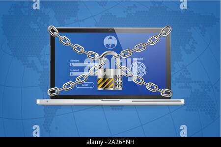 Computer Internet and Personal Data Security Stock Vector