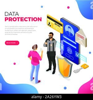 Computer Internet and Personal Data Security Stock Vector