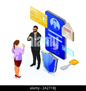 Computer Internet and Personal Data Security Stock Vector