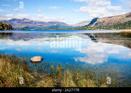 The head of Derwent Water near Grange in the Lake District, Cumbria, England, UK Stock Photo