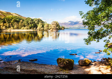 The head of Derwent Water near Grange in the Lake District, Cumbria, England, UK Stock Photo