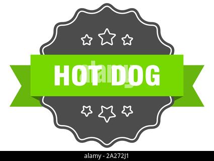 hot dog isolated seal. hot dog green label. hot dog Stock Vector