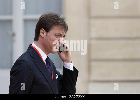 Paris, France. 30th Sep, 2019.Emmanuel Macron receives foreign heads of state and government to pay tribute to President Jacques Chirac. Stock Photo