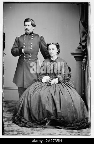 Portrait of Maj. Gen. George B. McClellan, officer of the Federal Army, and his wife, Ellen Mary Marcy Stock Photo