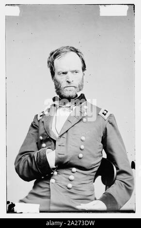 Portrait of Maj. Gen. William T. Sherman, officer of the Federal Army Stock Photo