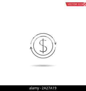 Money transfer icon. Dollar sign with arrows, Vector Stock Vector