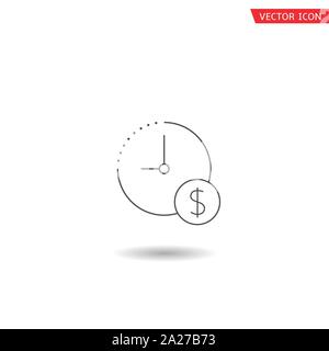 Time is money icon. Clock and dollar sign icon, Vector Stock Vector