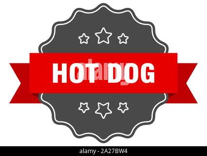 hot dog red label. hot dog isolated seal. hot dog Stock Vector