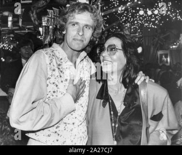 Greek singer NANA MOUSKOURI (left) at her home in Paris with her friend ...