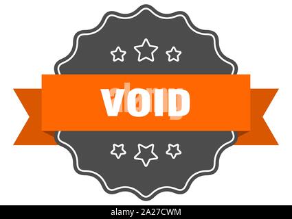 void isolated seal. void orange label. void Stock Vector