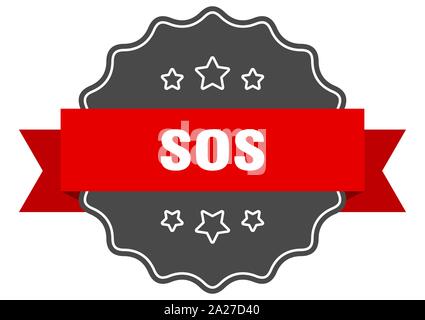 sos red label. sos isolated seal. sos Stock Vector