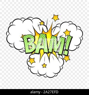 BAM comic style word on the transparent background Stock Vector