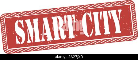 Smart city grunge rubber stamp on white background, vector illustration Stock Vector