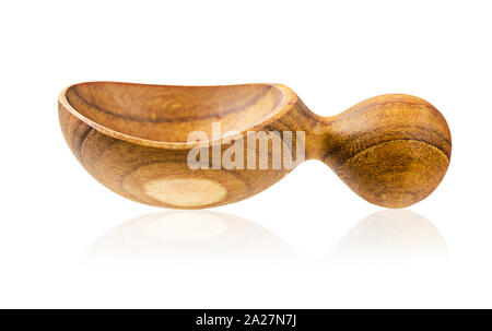 Wooden teaspoon isolated on white background, Save clipping path. Stock Photo