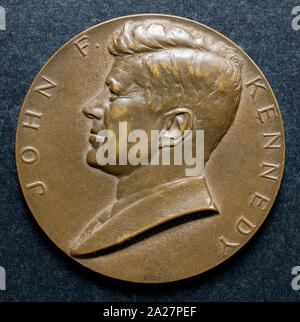 Medal marking the Inauguration of President John Fitzgerald Kennedy in January 1961 Stock Photo