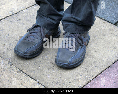 Man Wearing a of Skechers Trainers or Sneakers Footwear Stock Photo - Alamy