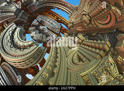 Fractal 3D background, abstract 3D illustration, element for design Stock Photo