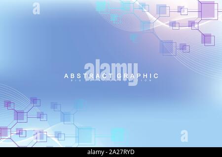 Nano technologies abstract background. Cyber technology concept. Artificial Intelligence, virtual reality, bionics, robotics, global network Stock Vector