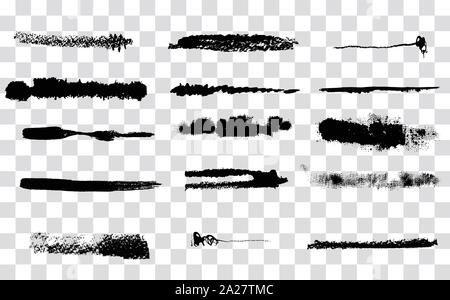 Set of Paint brushes on the transparent background Stock Vector