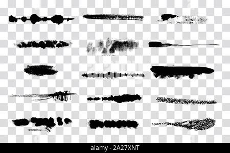Set of Paint brushes on the transparent background Stock Vector