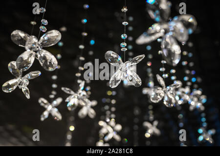 Beautiful and luxurious hanging crystals. Stock Photo