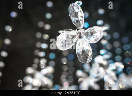 Beautiful and luxurious hanging crystals. Stock Photo