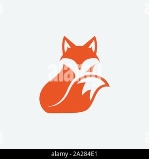 fox unique logo design illustration, fox icon logo, fox icon design illustration Stock Vector