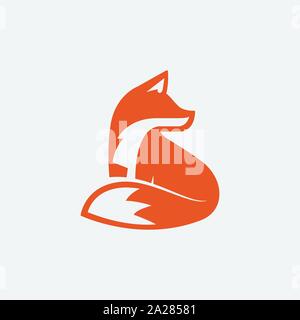 fox unique logo design illustration, fox icon logo, fox icon design illustration Stock Vector
