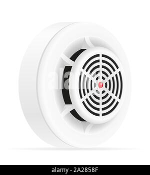 smoke detector fire and gas home security system vector illustration vector illustration isolated on white background Stock Vector