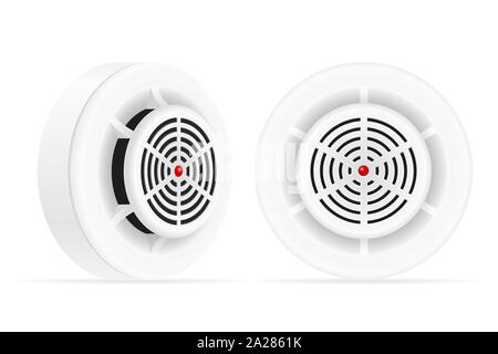 smoke detector fire and gas home security system vector illustration vector illustration isolated on white background Stock Vector